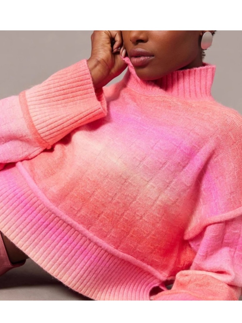 Anthropologie Pilcro Cropped Mock-Neck Sweater
